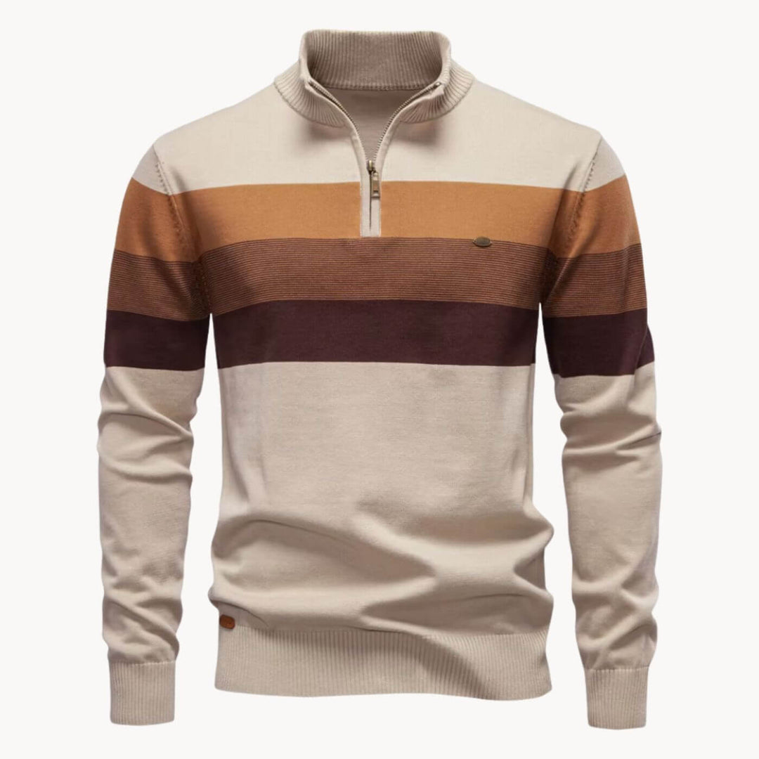 Fredrik™- Komfortabel Stripet Quarter Zip Genser