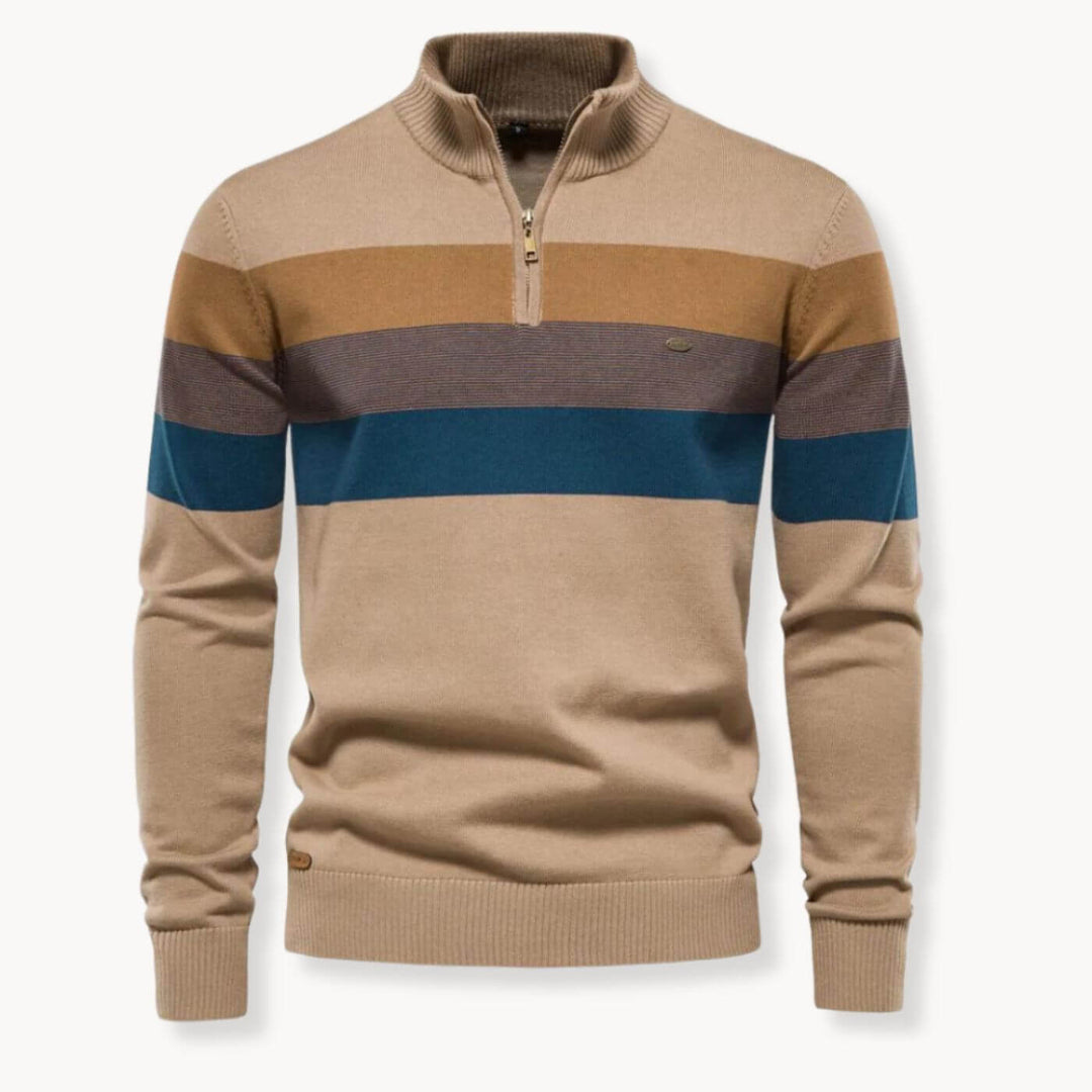 Fredrik™- Komfortabel Stripet Quarter Zip Genser