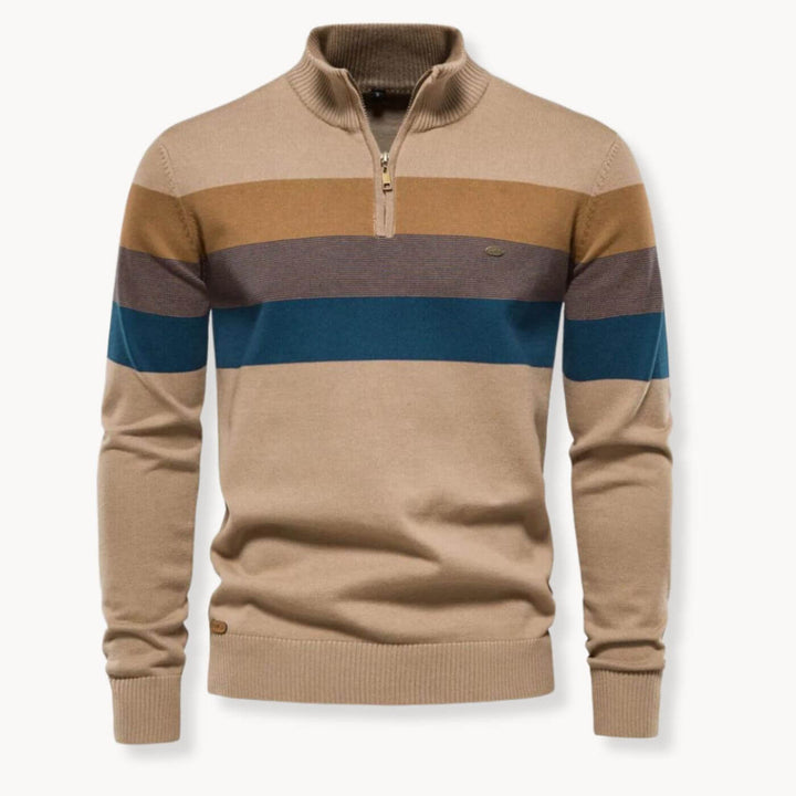 Fredrik™- Komfortabel Stripet Quarter Zip Genser