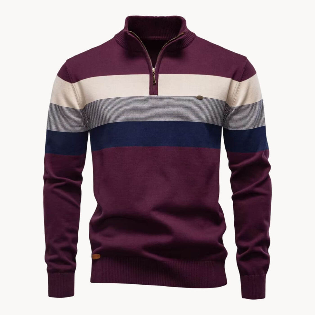 Fredrik™- Komfortabel Stripet Quarter Zip Genser