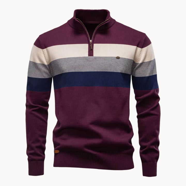 Fredrik™- Komfortabel Stripet Quarter Zip Genser