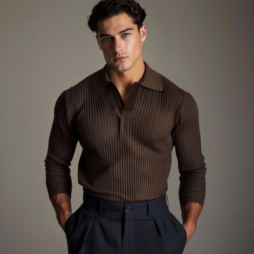 Frode™ – Elegant langermet skjorte med åpen krage