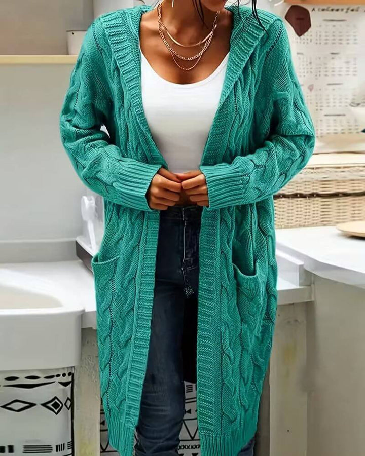 Frøya™ – Komfortabel Langstrikket Cardigan med Hette