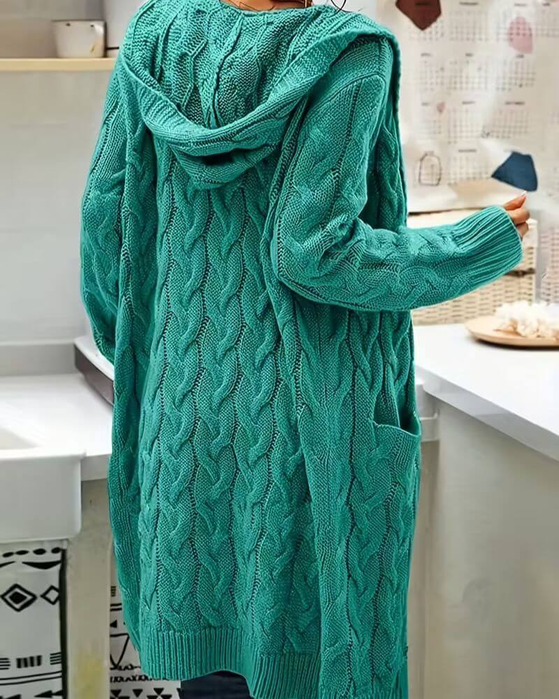 Frøya™ – Komfortabel Langstrikket Cardigan med Hette