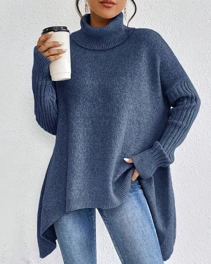 Grete™ - Elegant Asymmetrisk Høyhalset Genser