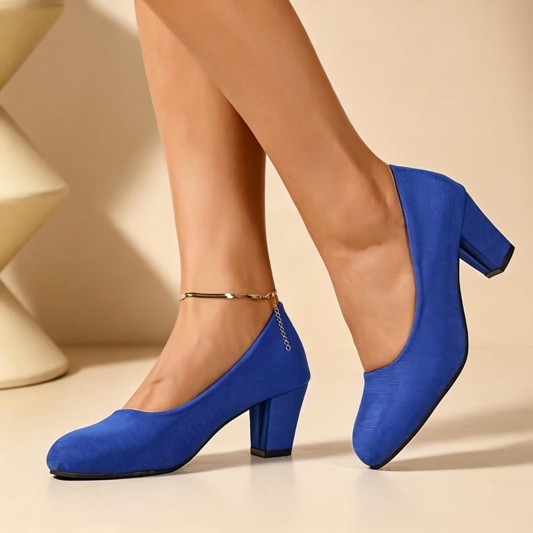 Grete™ - Komfortable pumps med rund tå og bred hæl