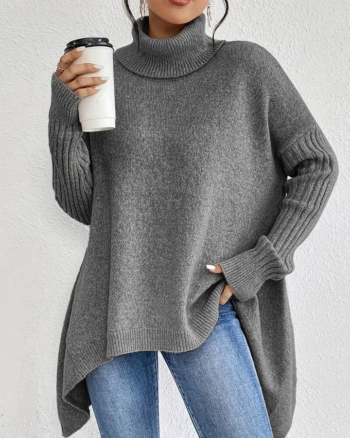 Grete™ - Elegant Asymmetrisk Høyhalset Genser