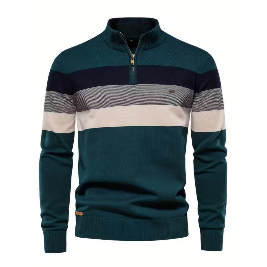 Haakon™ – Behagelig Quarter Zip Stripet Genser