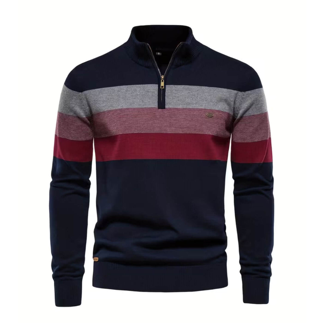 Haakon™ – Behagelig Quarter Zip Stripet Genser