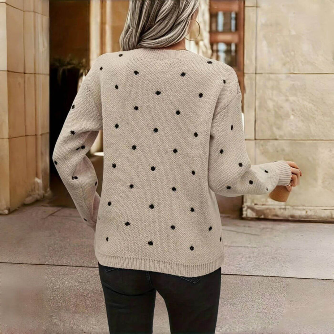 Hanne™- Strikket Topp med Prikkemønster
