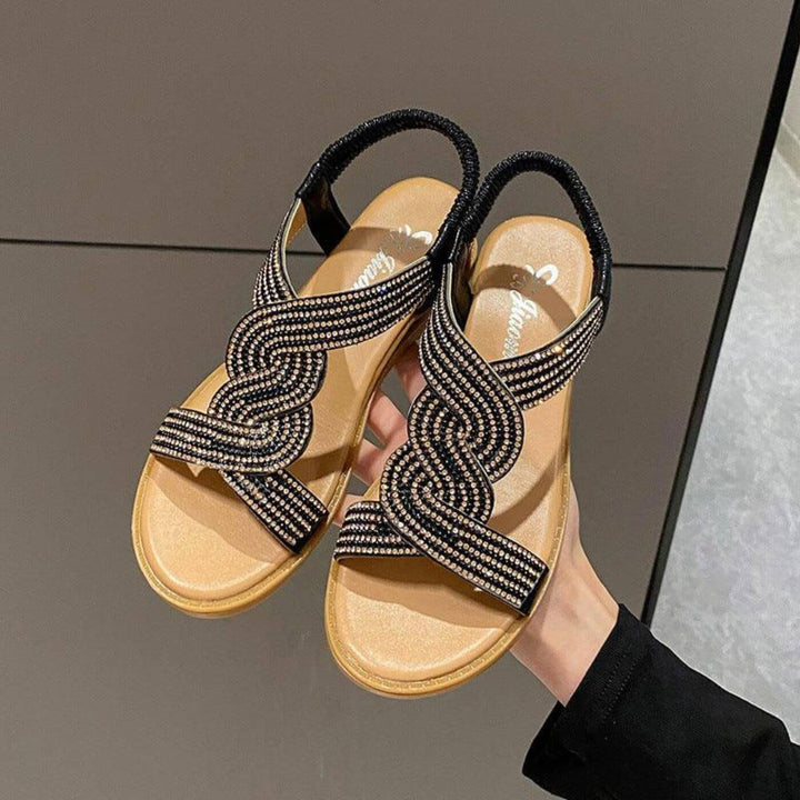 Hanne™ – Elegante Kilehælsandaler med Lukket Tå og Ortopedisk Støtte