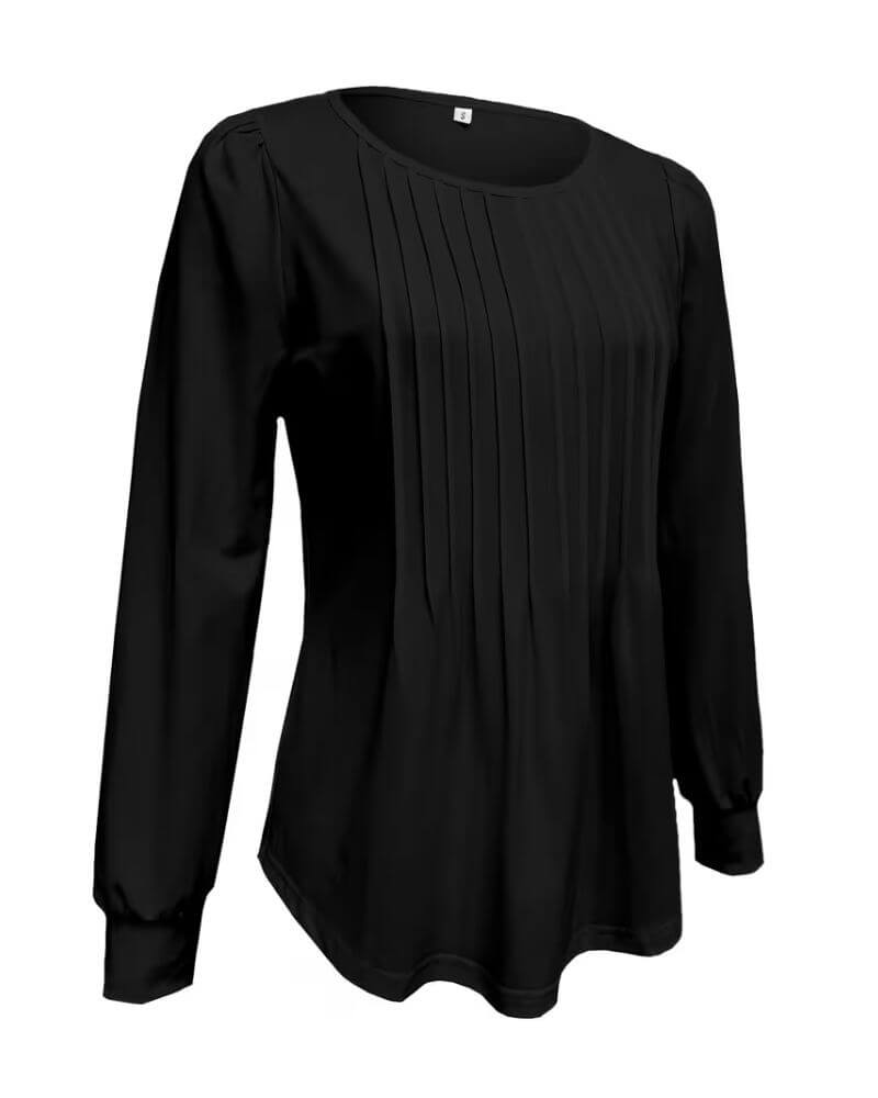 Hedda™ - Komfortabel Langermet Topp med Rund Hals