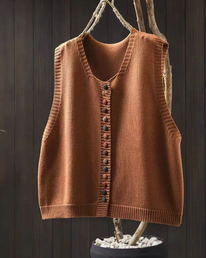 Hedda™ - Strikket Ermeløs Stilig Cardigan