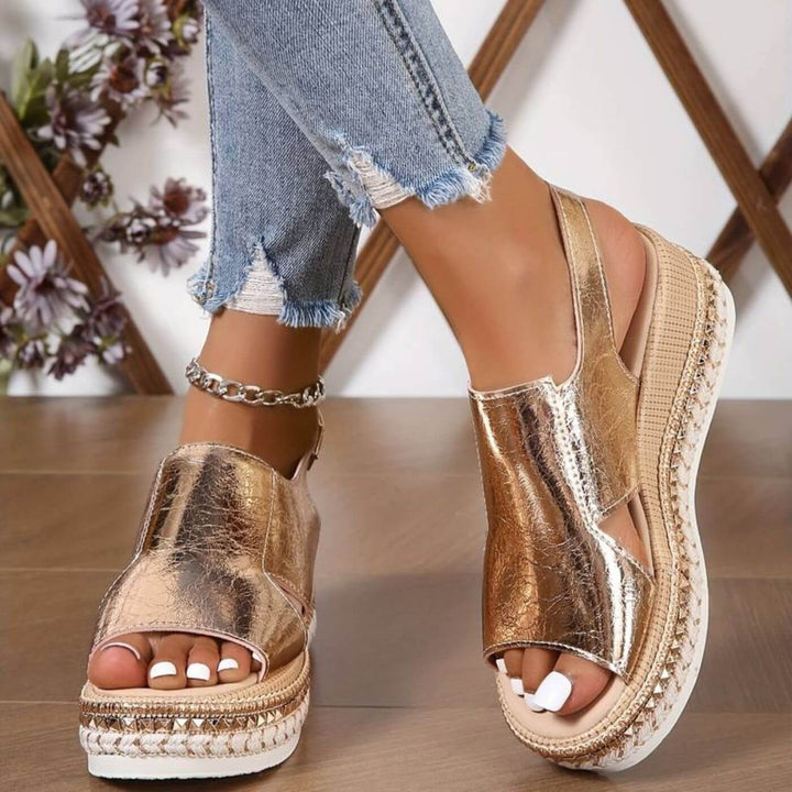 Helga™- Ortopediske Kilesandaler med Slingback