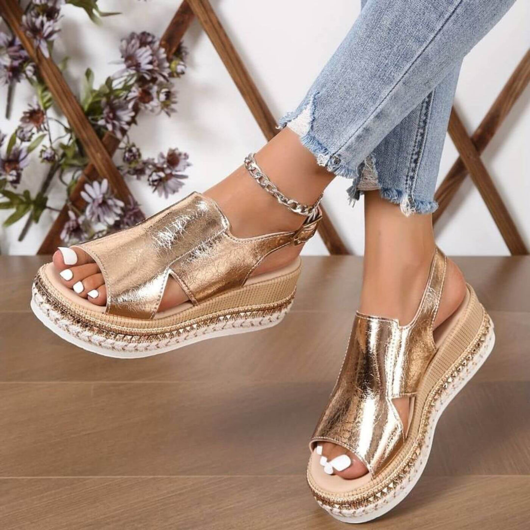 Helga™- Ortopediske Kilesandaler med Slingback