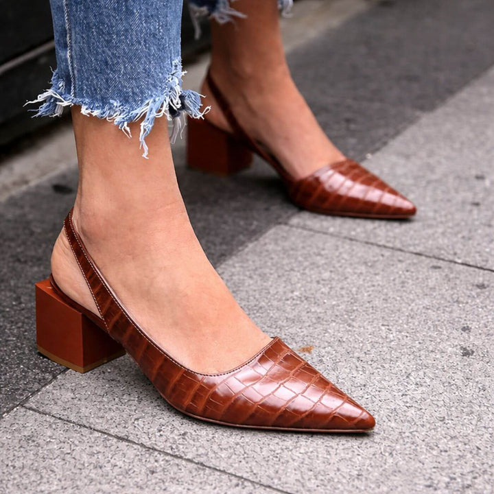 Iris™- Spisse Slingback Hæler