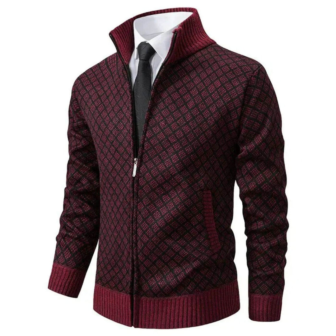 Johannes™- Slim Fit Strikket Jakke med Glidelås for Menn