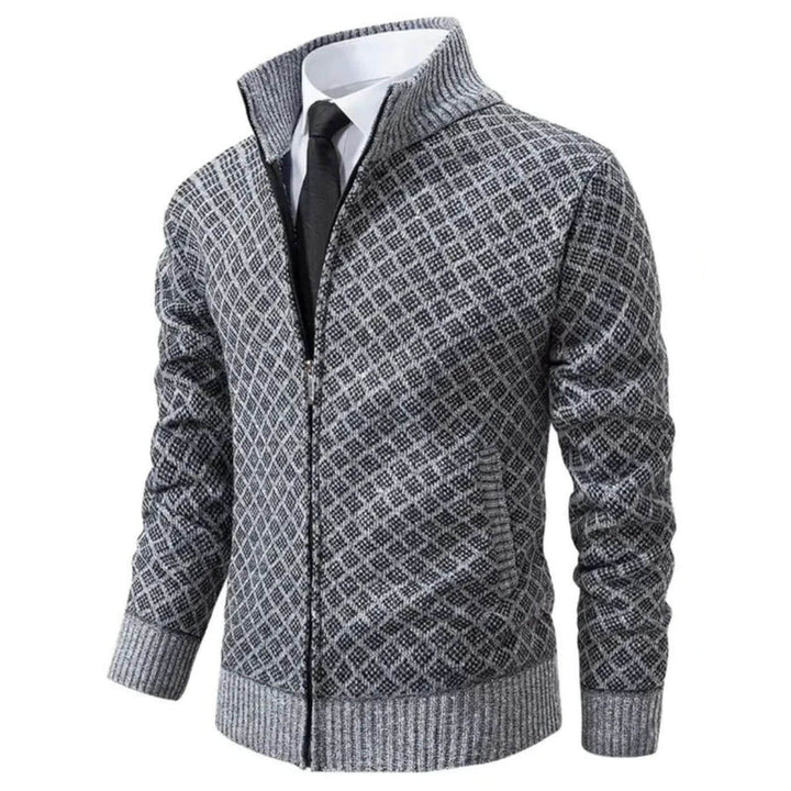 Johannes™- Slim Fit Strikket Jakke med Glidelås for Menn