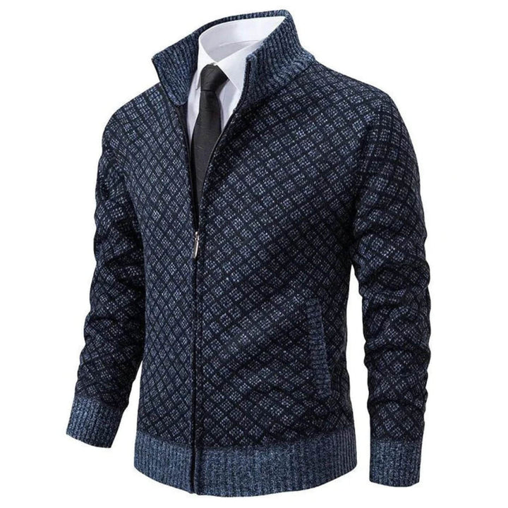 Johannes™- Slim Fit Strikket Jakke med Glidelås for Menn