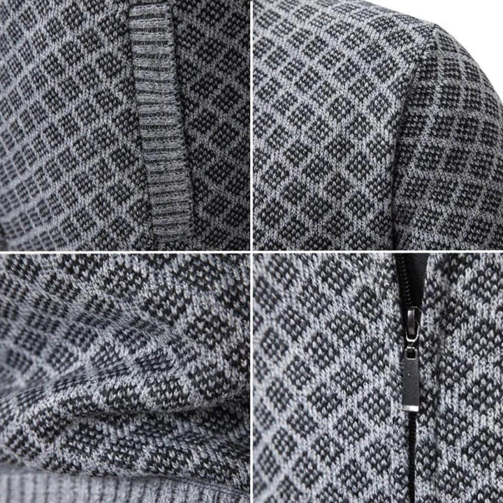 Johannes™- Slim Fit Strikket Jakke med Glidelås for Menn