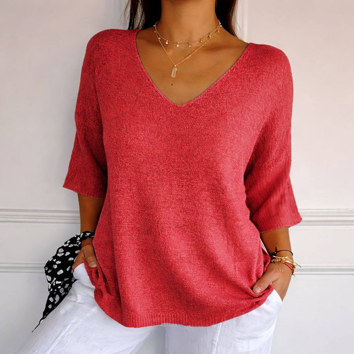Julie™- Casual V-hals Lett Topp