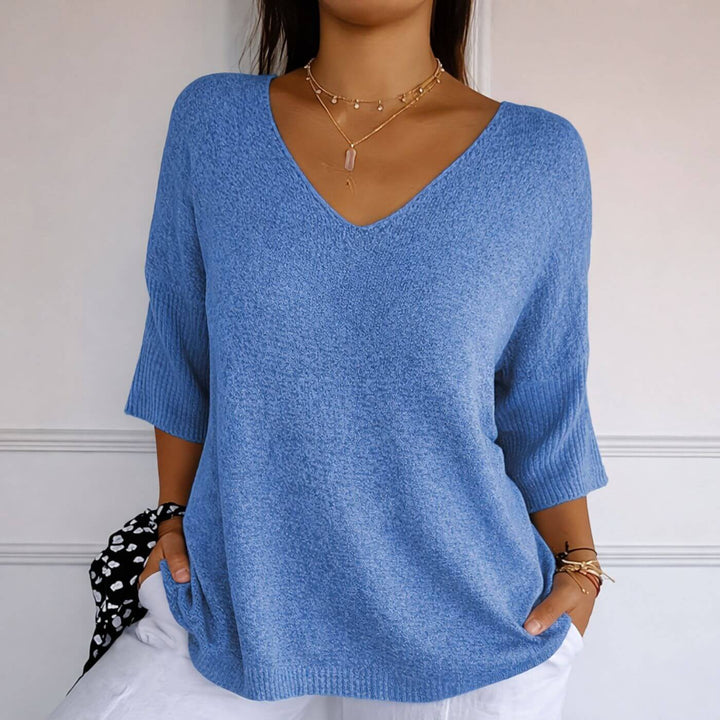 Julie™- Casual V-hals Lett Topp