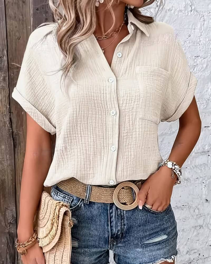 Julie™- Avslappet Sommerbluse med Knapper
