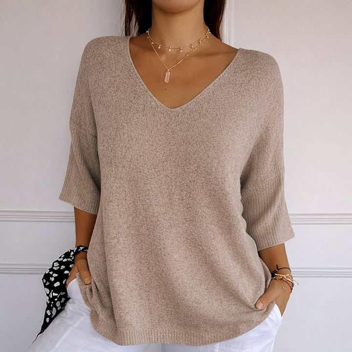 Julie™- Casual V-hals Lett Topp