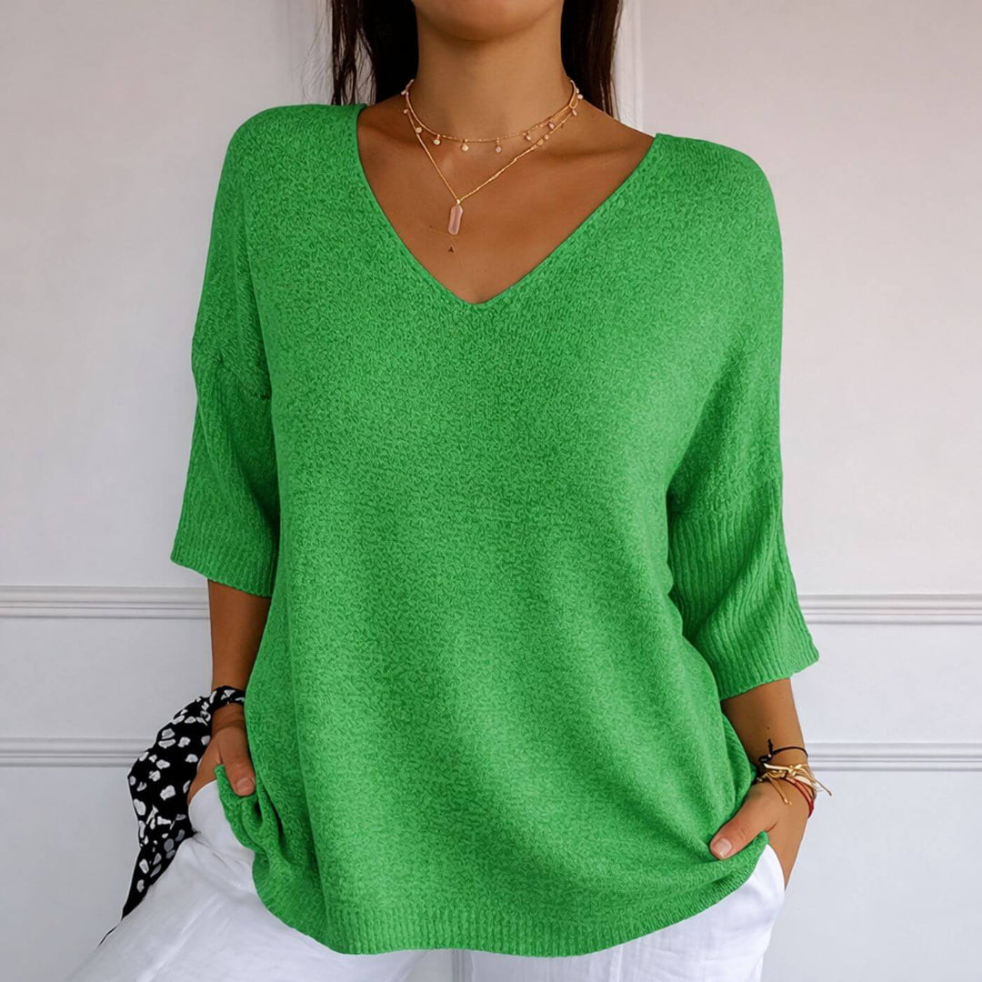Julie™- Casual V-hals Lett Topp