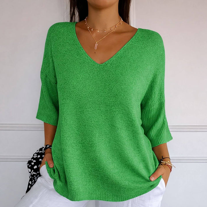 Julie™- Casual V-hals Lett Topp