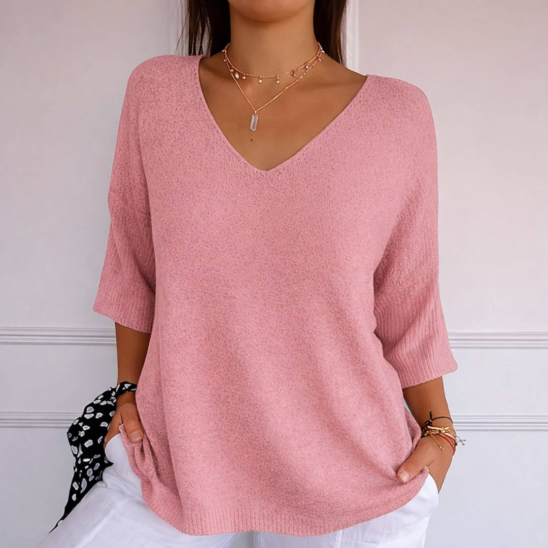 Julie™- Casual V-hals Lett Topp