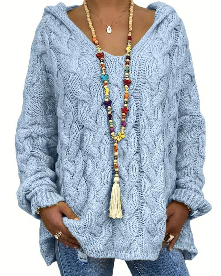 Karoline™ - Pustende Strikket Hettegenser