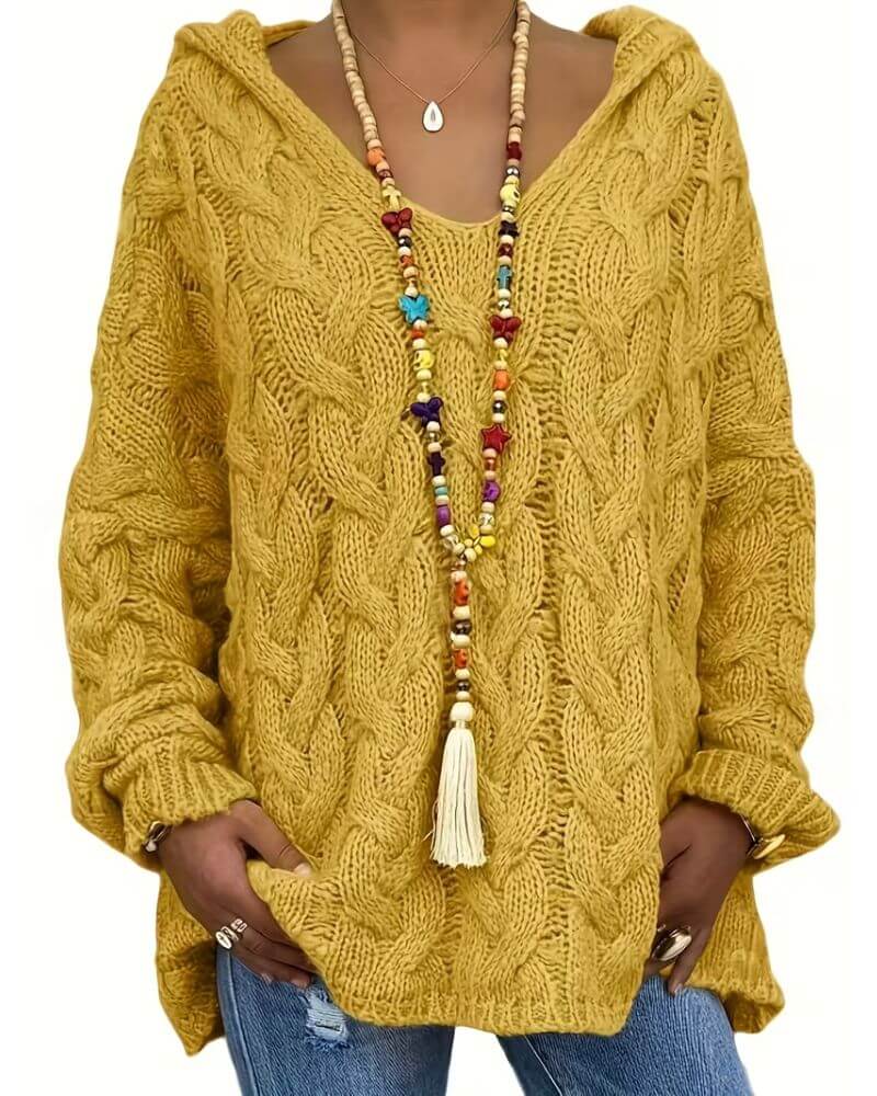 Karoline™ - Pustende Strikket Hettegenser