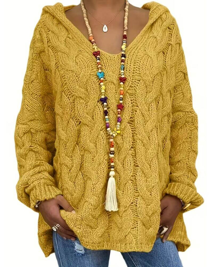 Karoline™ - Pustende Strikket Hettegenser