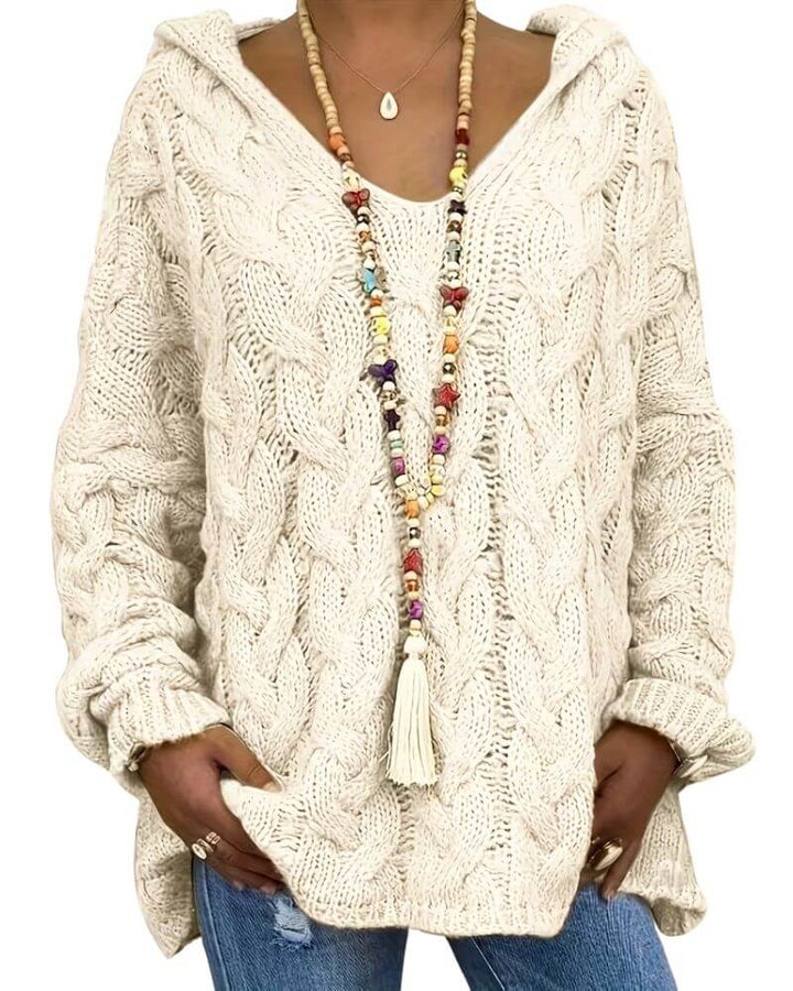 Karoline™ - Pustende Strikket Hettegenser