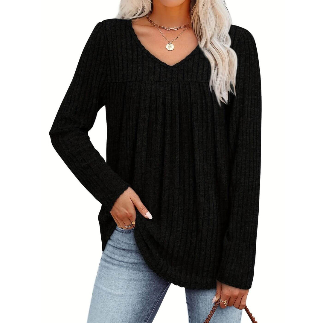 Karoline™- Lett Langermet Bluse