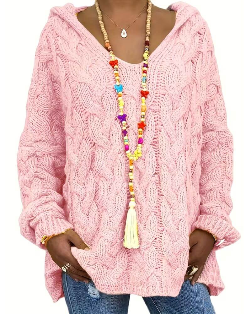 Karoline™ - Pustende Strikket Hettegenser