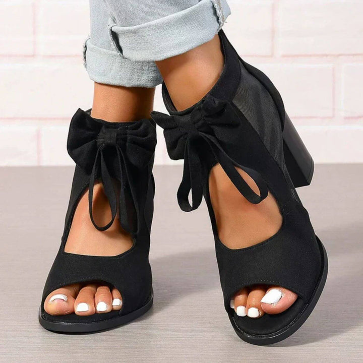 Leah™ - Sløyfe-Pynt Chunky Hæler Ortopediske Sandaler