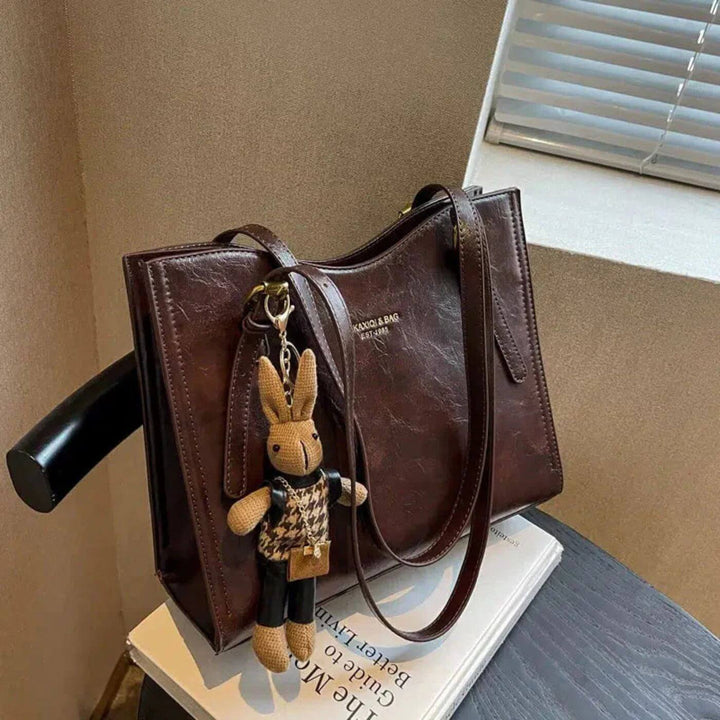 Lene™ – Bunny Charm Vintage Skulderveske i Skinn