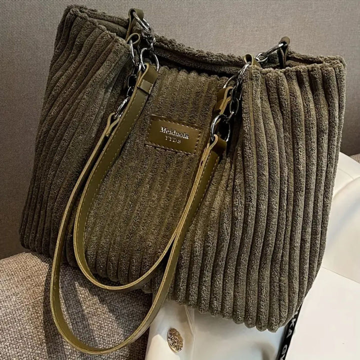 Linnea™ - Elegant kordfløyel håndveske