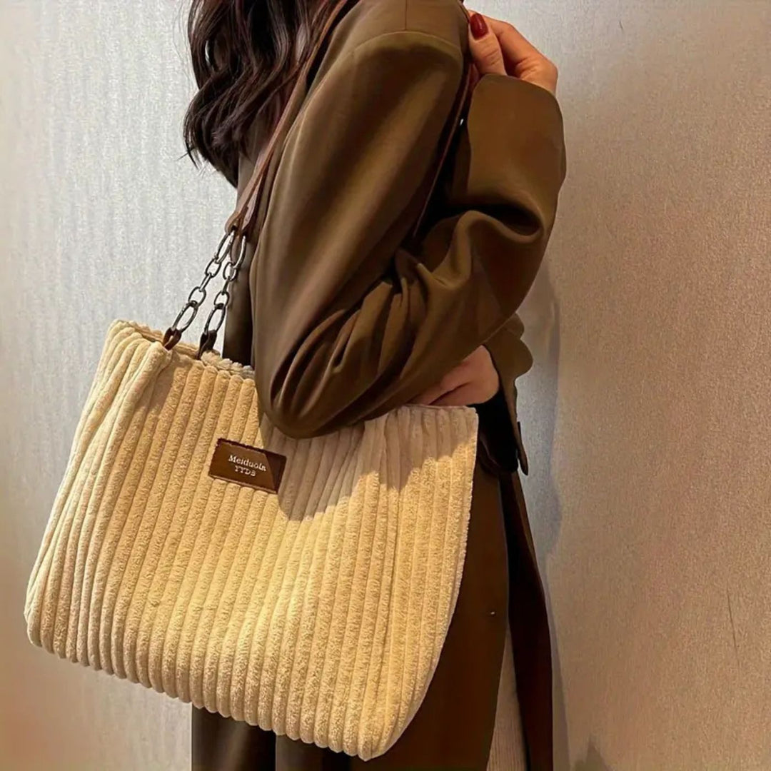 Linnea™ - Elegant kordfløyel håndveske
