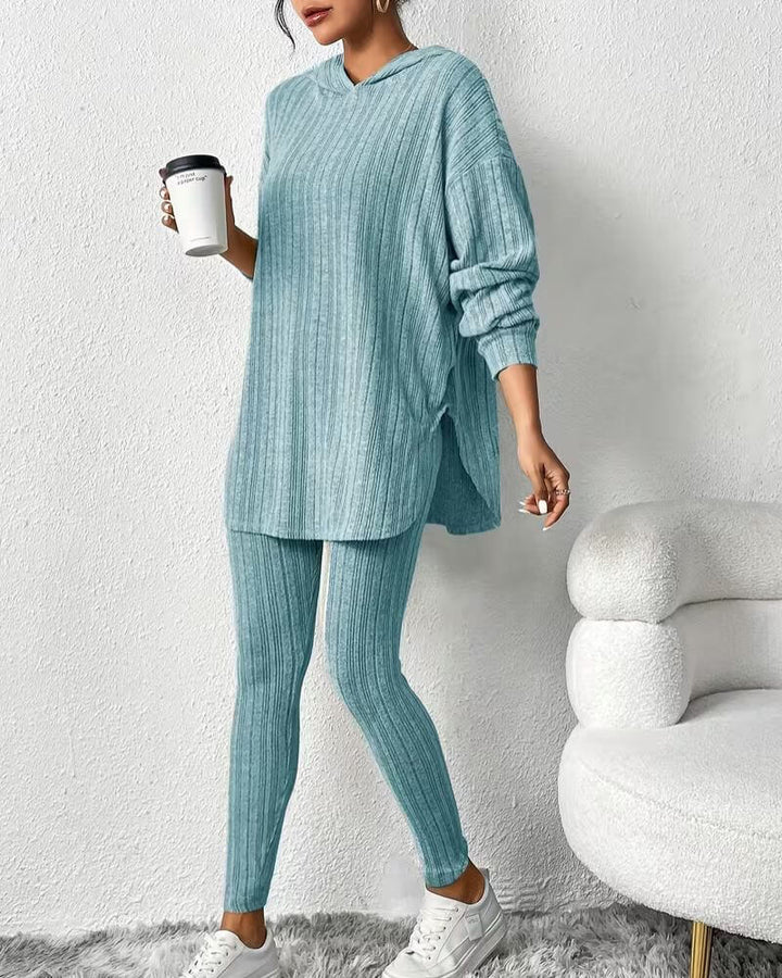 Linnea™ - Hettegenser og Bukse 2-Delt Ribbesett