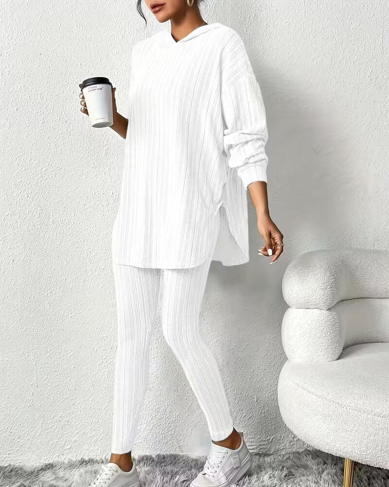 Linnea™ - Hettegenser og Bukse 2-Delt Ribbesett