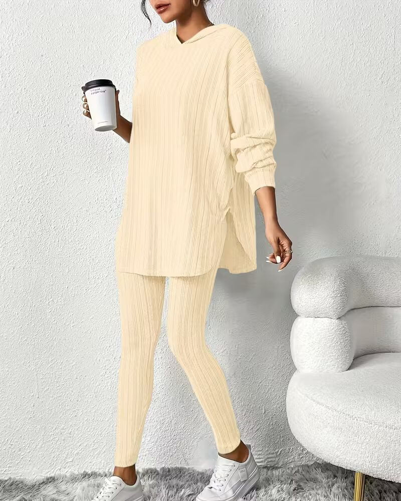 Linnea™ - Hettegenser og Bukse 2-Delt Ribbesett