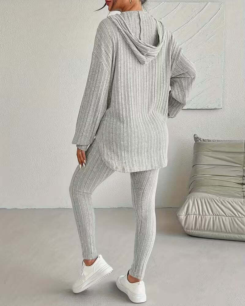 Linnea™ - Hettegenser og Bukse 2-Delt Ribbesett