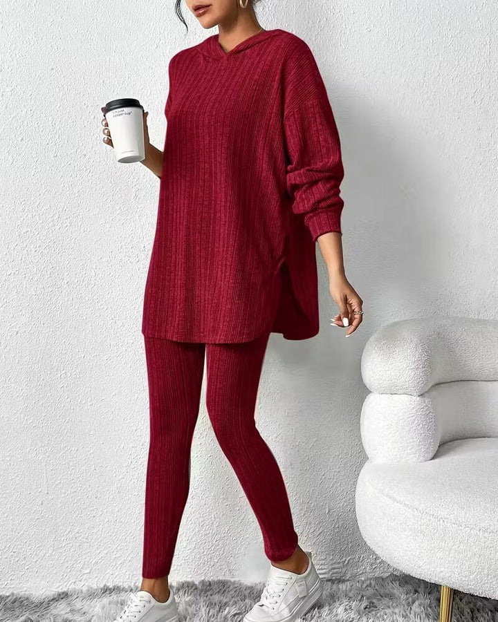 Linnea™ - Hettegenser og Bukse 2-Delt Ribbesett