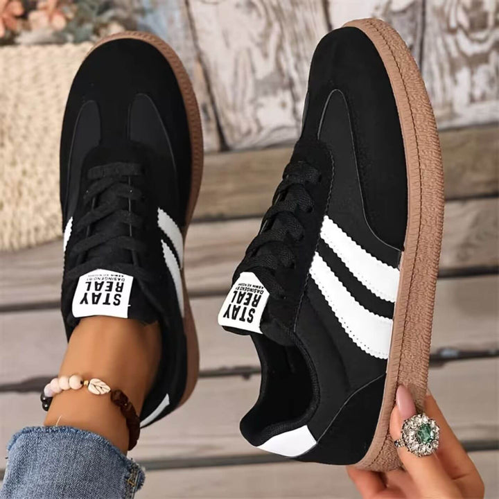 Live™- Stripete Sneakers med Snøring og Rund Tå
