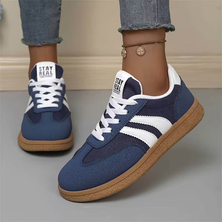Live™- Stripete Sneakers med Snøring og Rund Tå
