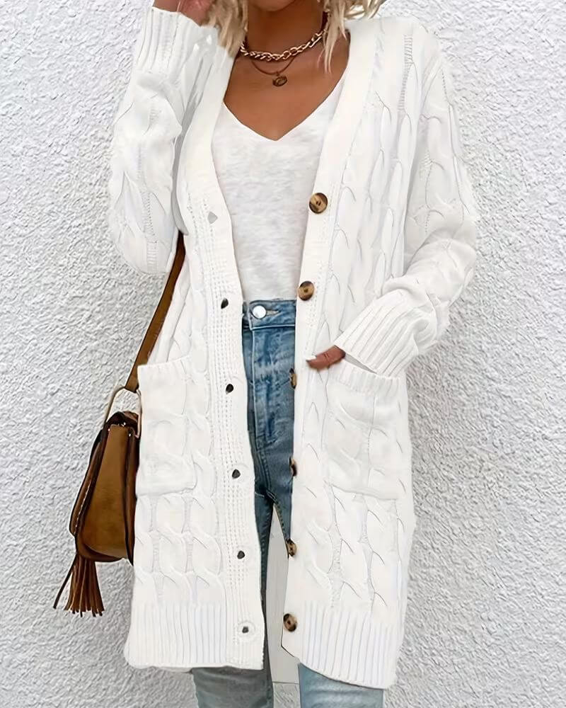 Maja™ – Myk Strikket Cardigan med Knapper