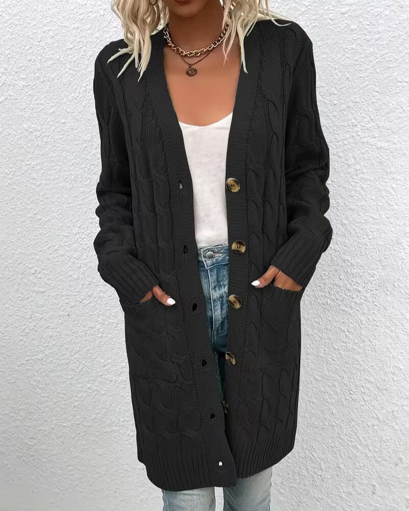 Maja™ – Myk Strikket Cardigan med Knapper